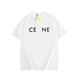 Summer New Designer Fashion Classic Celins Alphabet Printed Short Sleeve T Shirt High Street Mens and Women Quality Casual Pure Cotton Par Style TMY