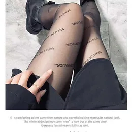 Socks 26 Off Clothing Designer 6 pack Anti Hook Pantyhose Letter Ultra thin Black Silk English Mesh Red Bare Leg Stockings Cut Freely in Summer