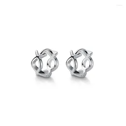 Серьги обруча MloveAcc Real 925 Sterling Silver x Pattern для женского стиля подарка на день рождения