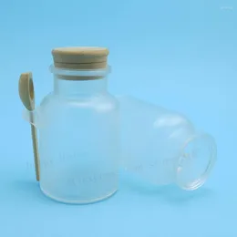 Garrafas de armazenamento 12 x 300g Banho garrafa de sal com jarra de cortiça colher de pau 300 ml em pó de recipientes de plástico cosméticos