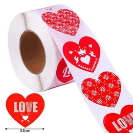 Duvar çıkartmaları 1 Rulo Kalp Şeklinde Sticker Sevgililer Günü Hediye Düğün Festivali Partisi Dekoratif Kendinden Yapışkan Deacls A4