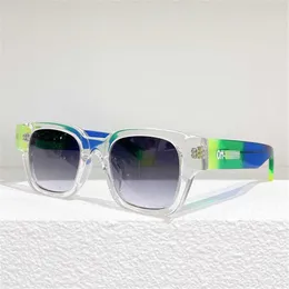 Moda fora W Múdulos de sol Marca de alta qualidade Transparente Frame Branco Homens e mulheres Moda Hip Hop Off Sunglasses Personalidade OERI018