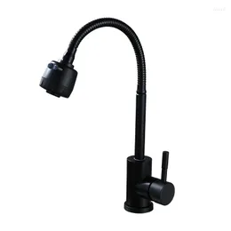 Kitchen Faucets 304 Stainless Steel Faucet Black Spray Paint Sink Cold & Water Mixer Torneira Para Cozinh