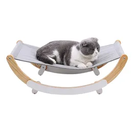 Mats Cat Pet Bed Hammock Beds for Lounger Wooden Cottage Cats Kitten Detachable Lit Pour Chat Cat Accessories for Cats Sleeping