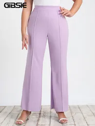 Bottoms gibsie plus size wysokieej talii spodnie szerokie nogawki damskie wiona lato 3xl 4xl jednokolorowe spodnie eleganckie biuro lady m