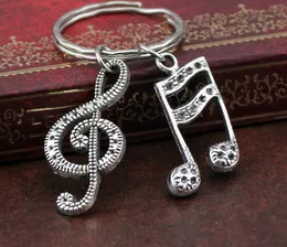Keychains Silver Music Note Treble Clef Key Rings Chains Accessories For Women Men Fashion Jewelry