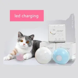 Zabawki kota drażnianie piszczących piłki USB ładowne dokuczanie świetliste elektryczne bułki do kota interaktywne zabawki