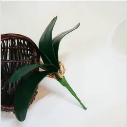 Dekorativa blommor konstgjorda växter simulering plast phalaenopsis blad skog stil blomma dekor orkidé lämnar diy hem bröllopsmaterial