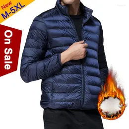 Men's Down 2023 Winter Warm White Duck Jacket Men Ultralight Male Outdoors Casual Down-Filled Heavy Coat Youth Man Fitted 4XL