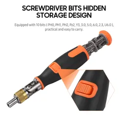 Schroevendraaier Cacciavite a cricchetto bidirezionale 10in1 Set di cacciaviti a cricchetto multibit Strumento per giradadi regolabile da 6,23 mm