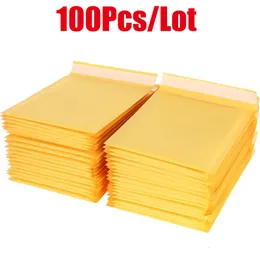 Sacos de correio 100pcs/lote kraft paper bubble envelopes diferentes especificações Mailers envelope acolchoados com bolsa de correspondência 230428