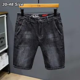 Herren Shorts Plus Size 42 44 46 48 Sommer Herren Black Denim Shorts Regelmäßige Gerade Elastizität Kurzes Jeans Fashion Casual Clothing T230502