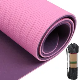 Kudde /dekorativ bredd 183 80cm 6mm tjock dubbelfärg Non-Slip TPE Yoga Mats Fitness Outdoor Gym Home Sports Pilates Pads With Mat