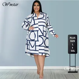 Sukienki sukienki plus size damskie guziki hurtowe swobodny luźne biuro dama moda nowa koszula midi sukienka Dropshipping