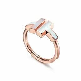 Multi-Stil Perlmutt und Diamanten Ring Versprechen Ringe für Frauen Männer Luxusmarke T offener Ring Mode Valentinstag Geschenk Gold Roségold Silber y1yp #