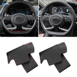 Coperchio del volante dello sterzo Coperchio in pelle perforata morbida per Sonata 10th 2023 Elantra 7th Hand Cucitura Auto Auto