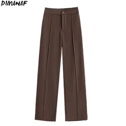 Hosen DIMANAF Plus Size kobiety wysokiej talii szerokie spodnie do spodni spodnie kobiece spodnie elastyczne spodnie Oversize lato nowe
