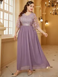 Dresses TOLEEN 2022 Summer Plus Size Maxi Dresses For Women Luxury Designer Purple Long Large Chic Elegant Evening Party Turkey Clothing