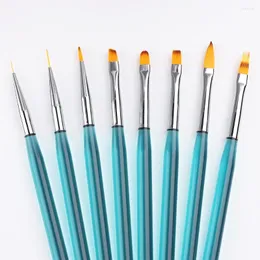 Pennelli per unghie 5/6/7/8 pezzi Set di pennelli sfumatura Ombre Design polvere liquida acrilica per manicure pittura disegno penna fodera GLMK