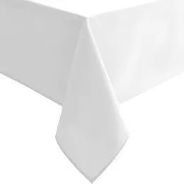 Vit rektangelduk - Vattentät tvättbar polyester tygbord för buffert mat födelsedagsfest bröllop, 54 x 80 tum