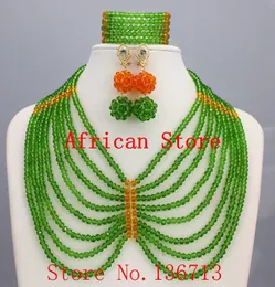 Collana Orecchini Set 2023 Red Nigerian Wedding African Beads Jewelry Dubai Bridal Neckalce Set SD808-1