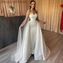 Party Dresses Eightree Sexy White Wedding Dresses Lace Sweetheart Detachable Train Bride Dress Mermaid Satin Wedding Evening Gowns Plus Size T230502