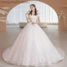Платья для вечеринок 2022 Новые на плече свадебные платья сладкое кружевное цветок vestido de noiva elegant ball plow