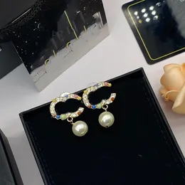 C Letter Earring Luxury Designer Stud Earing CCity Fashion Women Jewelry Metal Crystal Pearl Gold Earrings cjeweler Woman Gift orecchini 4567457