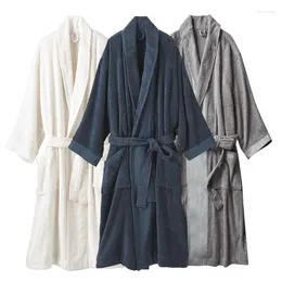 Women's Sleepwear Terry BathRobe Women Cotton Pyjamas Lovers Home Dressing Gown Robes Solid Towel Fleece Long Bridesmaid Robe White