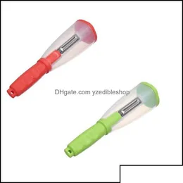 Fruit Vegetable Tools Mtifunctional Storage Type Peeling Knife With Tube Peeler Apple Supplies Household Drop Delivery Home Garden Dh7Kv