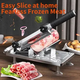 Processors Kitchen Frozen Meat Slicer Manual Stainless Steel Food Cutter Slicing Machine Automatic Meat Delivery Nonslip Handle Cutter Tool