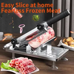 Prozessoren Küche gefrorener Fleisch Slicer Handbuch Edelstahl Lebensmittelschneiderschneide Machine Automatische Fleisch Lieferung Nonslip Griff Stutter