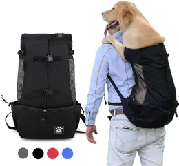 Carriers Pet Dog backpack Breathable Outdoors hiking Large Dog carrier bag Adjustable Durable Dog bag for Large Golden Retriever Bulldog