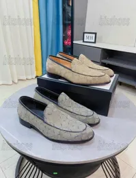Men's Designer Moccasins Dress Shoes Horsebit Loafers JORDAAN MAXI CANVAS BIT LOAFERS Jumbo Double G Marmont Slip-on slim apron-toe silhouette