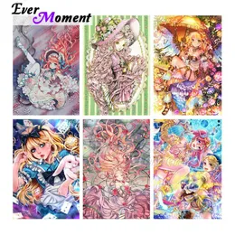 Stitch Ever Moment Diamond Painting Girl Cartoon 3D Resina fatta a mano per trapano quadrato Gift a mosaico da letto da letto ASF2132