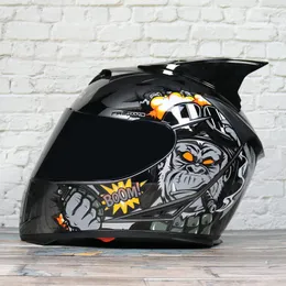 Hełmy motocyklowe Jiekai Full Face Podwójny soczewki Kamer Kobiet Moto Scooter Casco Capacete Raing na kropkę