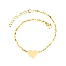 Anklets Luxukisskids Rostfritt stål Hjärtform Anklet för kvinnor/tjej Trendig stil Guld/stålfärg 20cm 5 cm Justerbar sommar