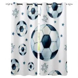 カーテンフライングサッカーボールベッドルームのためのスポーツスターカーテンホームリビングルームの装飾バルコニードレープエルコーヒー