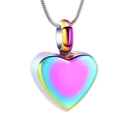 Pendant Necklaces 13mm Blank Tiny Heart Cremation Jewelry Urn For Ashes Stainless Steel Women Memorial Keepsake DIY Charm