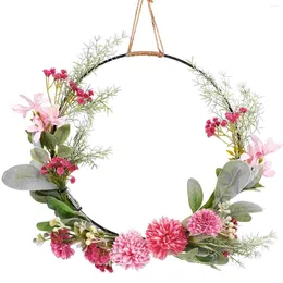 Dekorativa blommor Green Garland Door Hanger Floral Wreath Flower Wedding Decor Housewarming Gifts