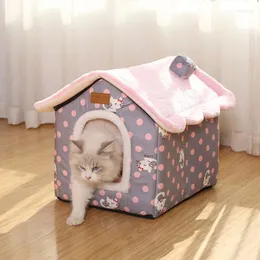 Katzenbetten, Hundehütte, für den Innenbereich, warmer Zwinger, Haustierhöhle, Nest, waschbar, abnehmbare Matte, gemütliches Schlafbett für Katzenbedarf
