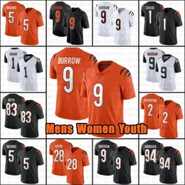 5 Tee Higgins Jamarr Chase 9 Joe Burrow Football Jerseys Evan McPherson Mixon Trey Hendrickson Sam Hubbard Logan Wilson Myles Murphy Mens Women Youth Kids