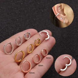 Novo botão de zircônia cúbica brilhante Hie Brincos Micro Incluste Round Small Stud Fashion CARTILAGEM EAR REASE PERO BONE JOENS DE CORPO DE ANEL PARA MULHER