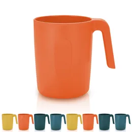 オレンジ色のプラスチックマグカップ8個セット、壊れやすく、再利用可能な軽量トラベルコーヒーマグエスプレッソカップ持ち運びや清掃BPA無料