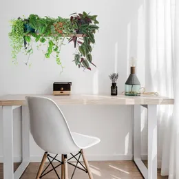 벽 스티커 DIY 열대 녹색 잎 식물 냄비 스티커 자체 접착력 거실 침실 장식 제거 가능한 벽화 예술 데스칼 PVC 게시물