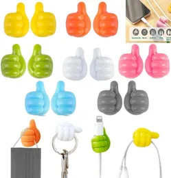 Pencilfodral 5 10 20st Silicone Thumb Wall Hook Cable Management Wire Organizer Hooks Hanger Lagringshållare för kök Badrum 230503