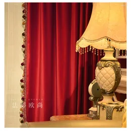 Gardin lyx retro europeisk stil gardiner för vardagsrummet sammet röda kortinas sovrum äktenskap vik fönster valacne anpassad