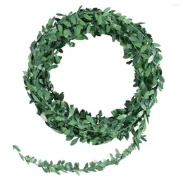 Dekorativa blommor Konstgjorda bladgrön krans simulerade vinstockar girland