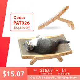 Scratchers Wooden Cat Scratcher Scraper Detachable Lounge Bed 3 in 1 Scratching Post for Cats Training Grinding Claw Toys Cat Scratch Board