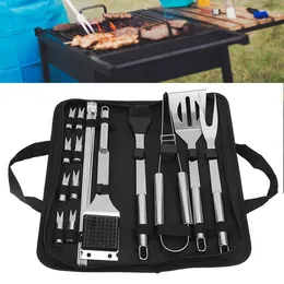 BBQ Outdoor Stainless Steel Barbecue Grill Tools Utensils Kit Kitchen Accessories 21Pcs Set